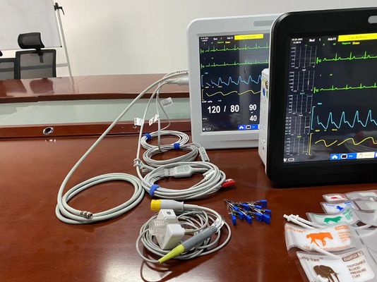 Πολυλειτουργικός κτηνιατρικός οθόνης ζωτικών σημείων, πολλαπλών παραμέτρων οθόνης 15 ιντσών