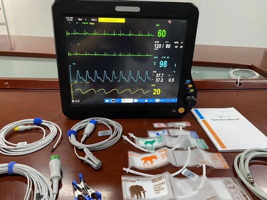 2Temp Resp Κτηνιατρικός Multiparameter Monitor Πολυγλωσσική για χειρουργική διάγνωση
