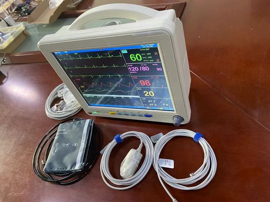 Υπόλευκο Φορητό μόνιτορ ζωτικών σημείων με ECG SPO2 NIBP και μέτρηση θερμοκρασίας