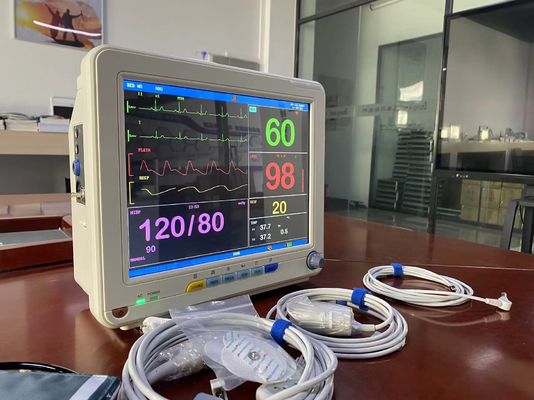 Φορητή οθόνη TFT LCD 12,1 ιντσών Οθόνη παρακολούθησης καρδιακών ασθενών ΗΚΓ SPO2 NIBP Vital Signs Monitors